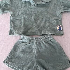 Zara Sage Terry Cloth Outfit 3T